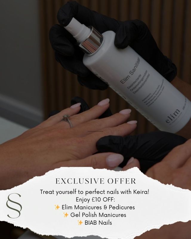 💅 Treat Yourself to Perfect Nails – Special Offer with Keira! 💅

For a limited time, enjoy £10 OFF:

✨ Elim Manicures & Pedicures – luxurious treatments for beautiful hands and feet
✨ Gel Polish Manicures – for flawless, long-lasting colour
✨ BIAB Nails – strengthen and style your nails to perfection

Don’t miss this chance to pamper yourself and refresh your look! Keira’s spaces are filling fast, so book your appointment now.

📞 Call us or DM to secure your slot!

💷 Offer valid for a limited time – don’t wait!

#NailGoals #SerenitySkinClinic #BIABNails #ElimManicure #PerfectPedicure #GelPolishManicure #TreatYourself #SelfCareRoutine